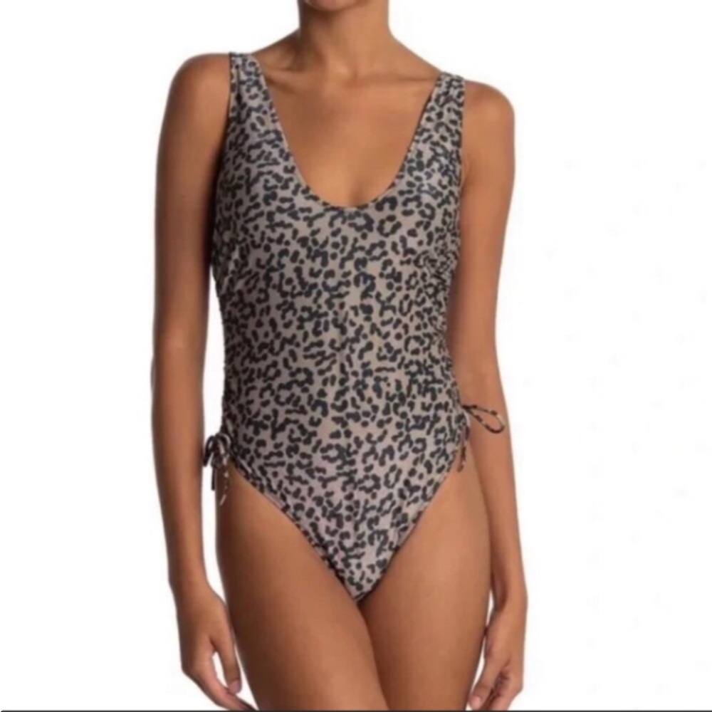 Bond-Eye Australia One Piece Swimsuit Tan & Black Print Size: XS